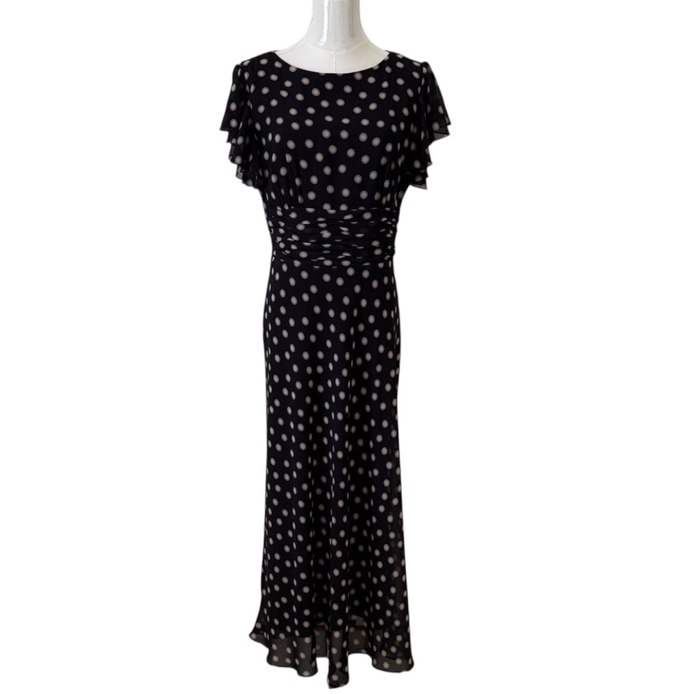 Positive Attitude Black and beige Polka Dot Dress Size 6